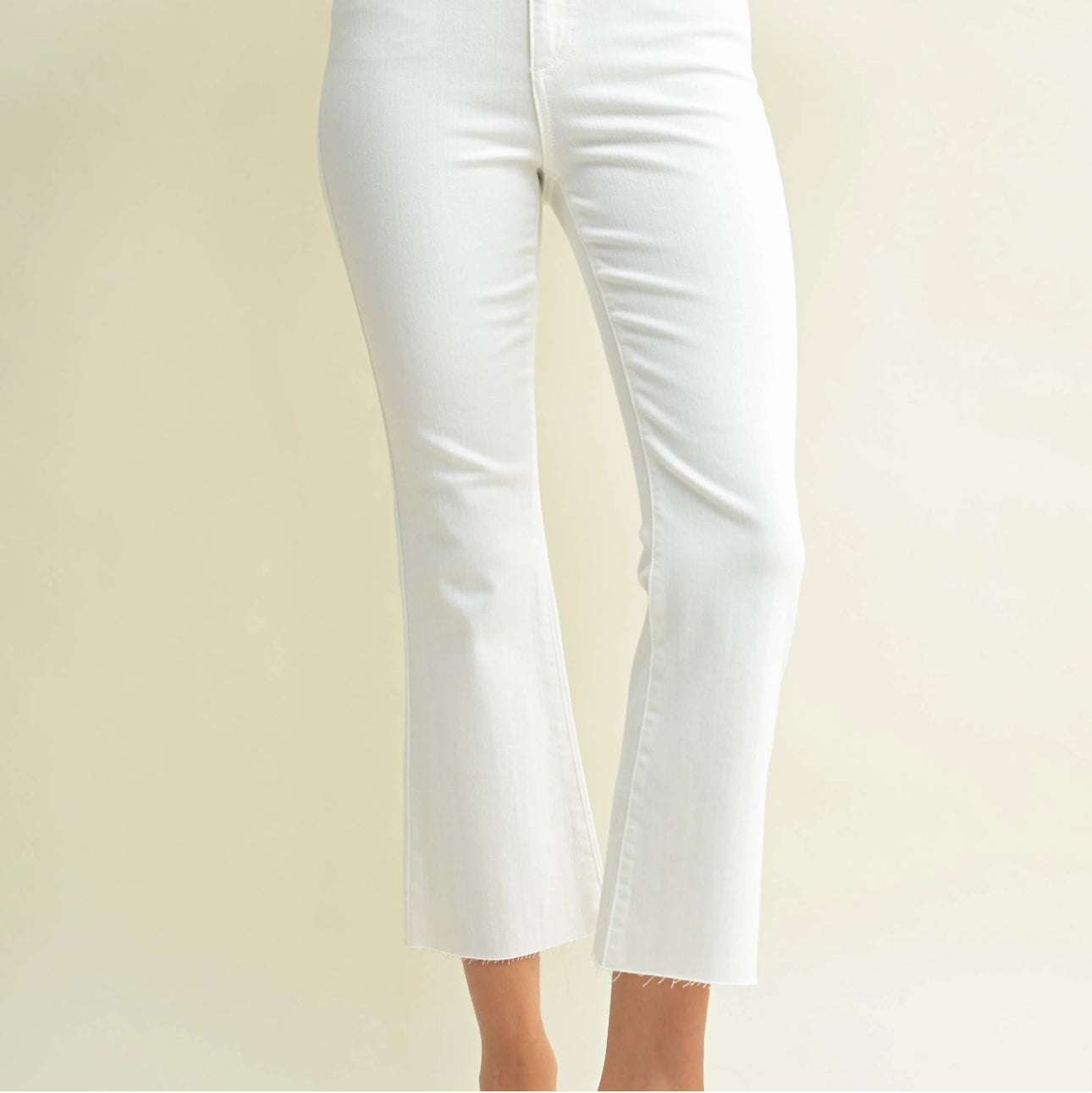 JBD - White - Cropped Kick Flare