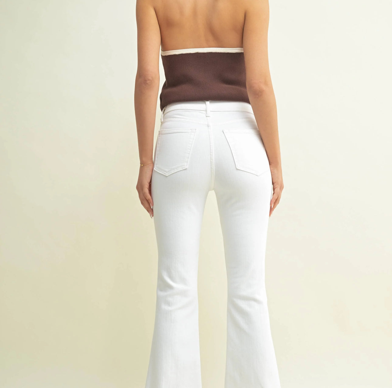 JBD - White - Cropped Kick Flare