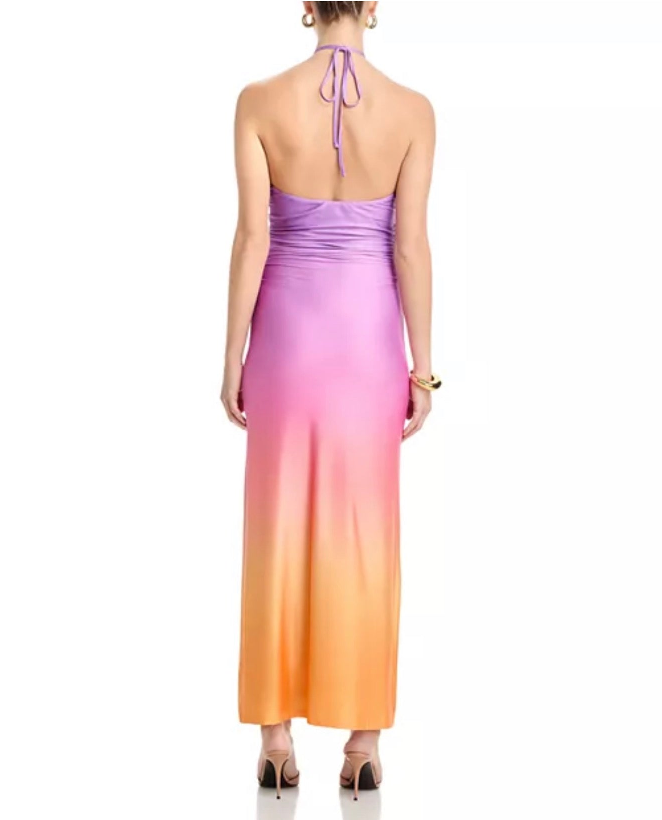 FORE | Ombre Halter Beaded Maxi Dress