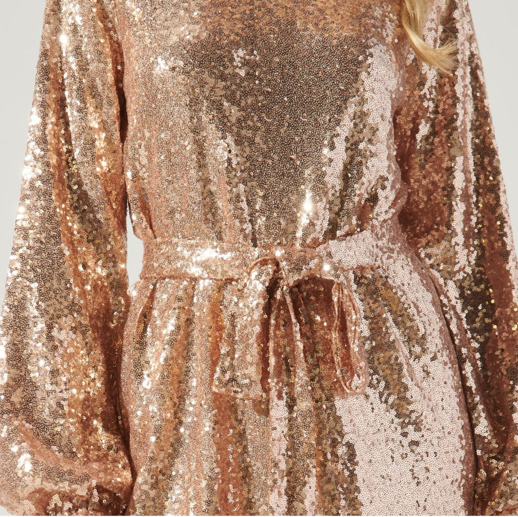 Sugarlips Shining Star Mock Neck Sequin Mini Dress