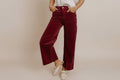 Burgundy High-Waist Wide Leg Pants