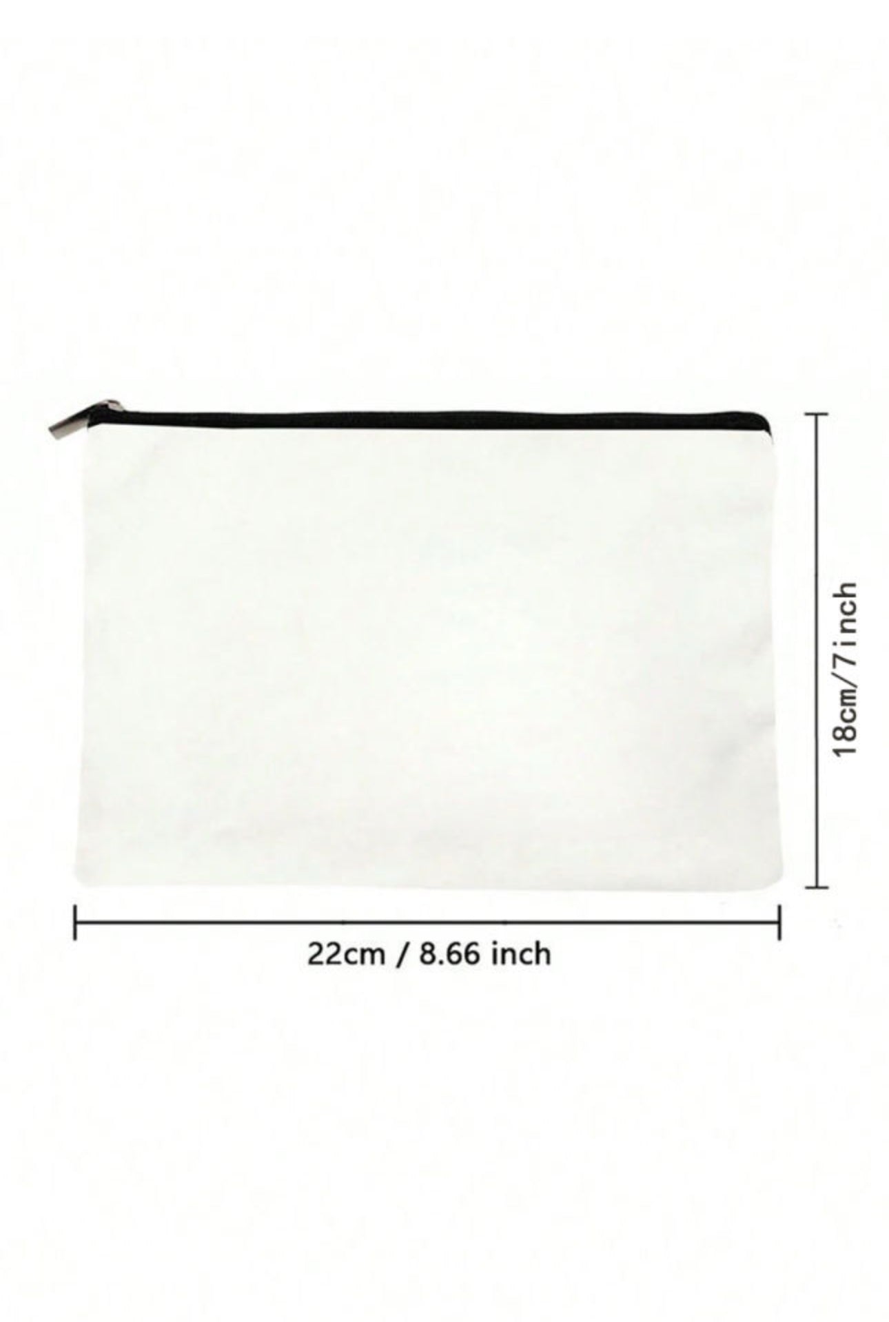 White Teacher Graphic Print Zipper Cosmetic Bag