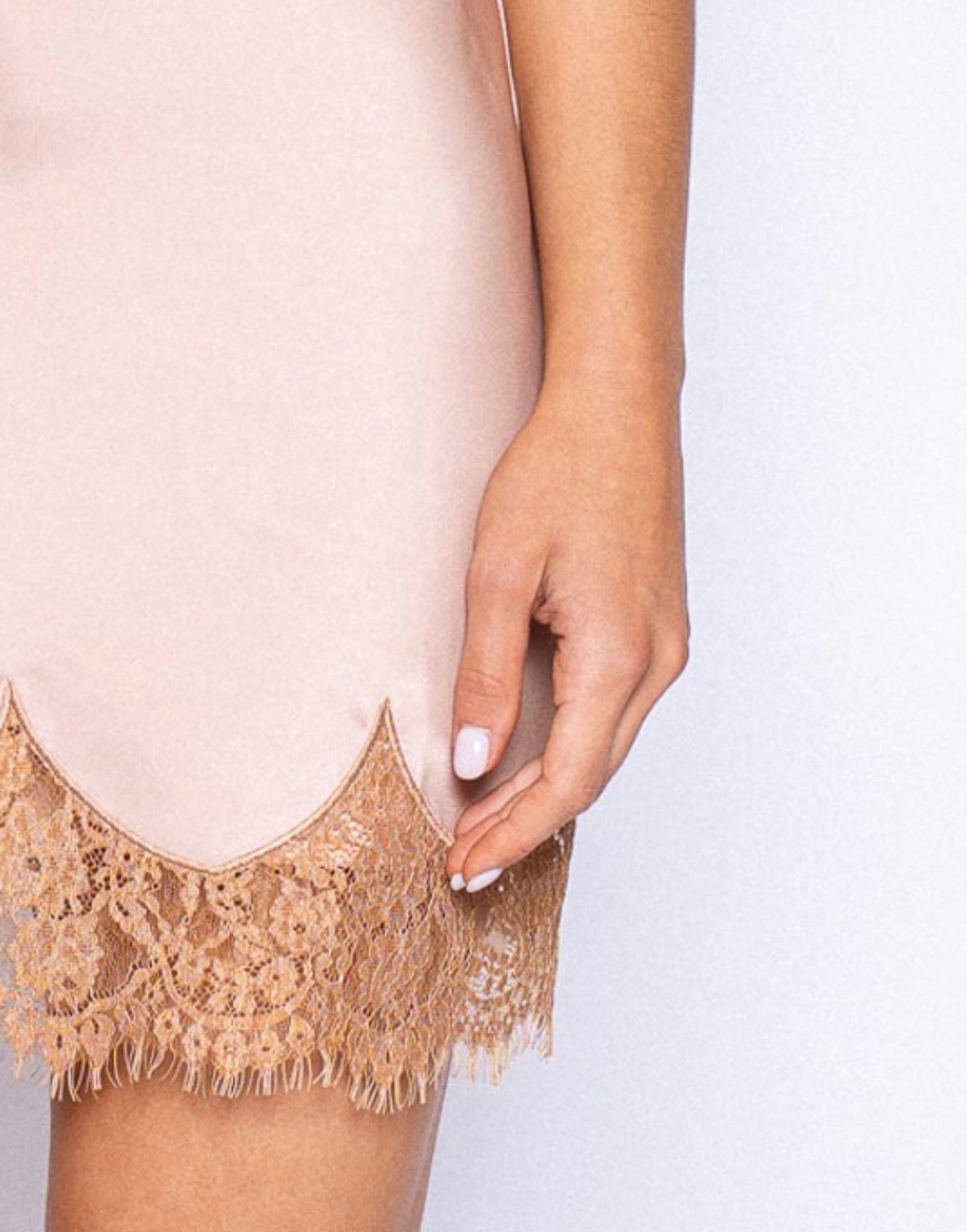 FORE | Halter Slip Dress with Lace Hem