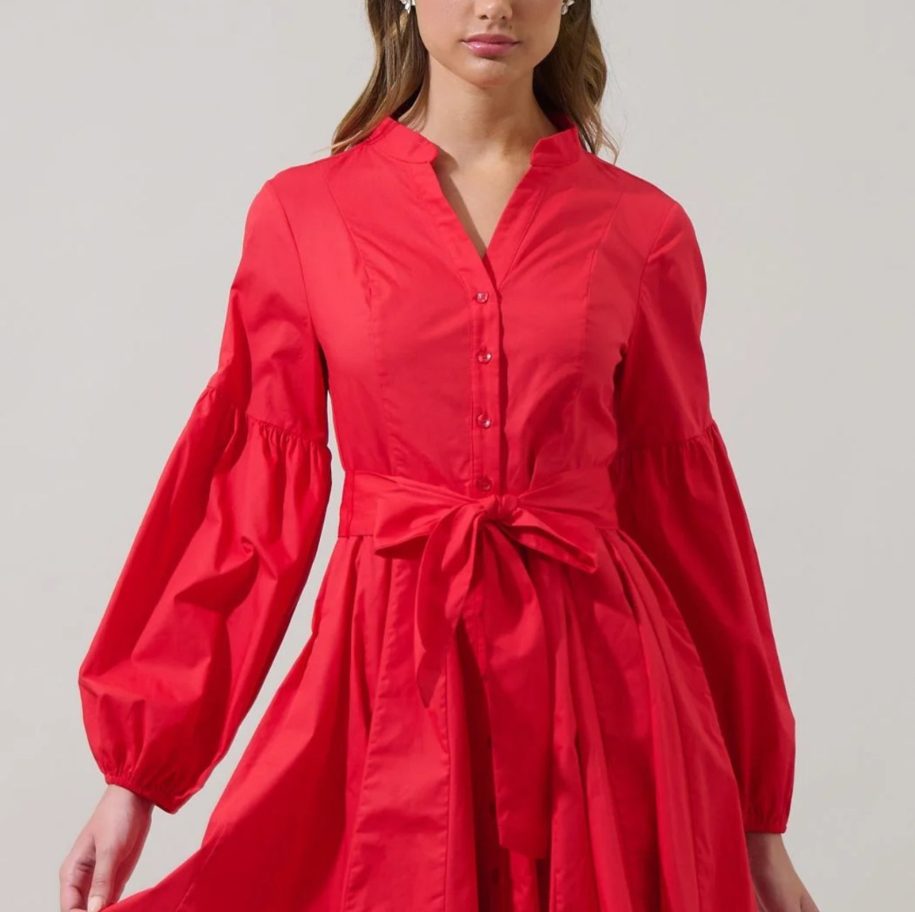 Sugarlips Red Button Down Mini Dress