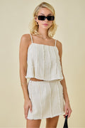 Oatmeal Denim Cami & Mini Skirt Set