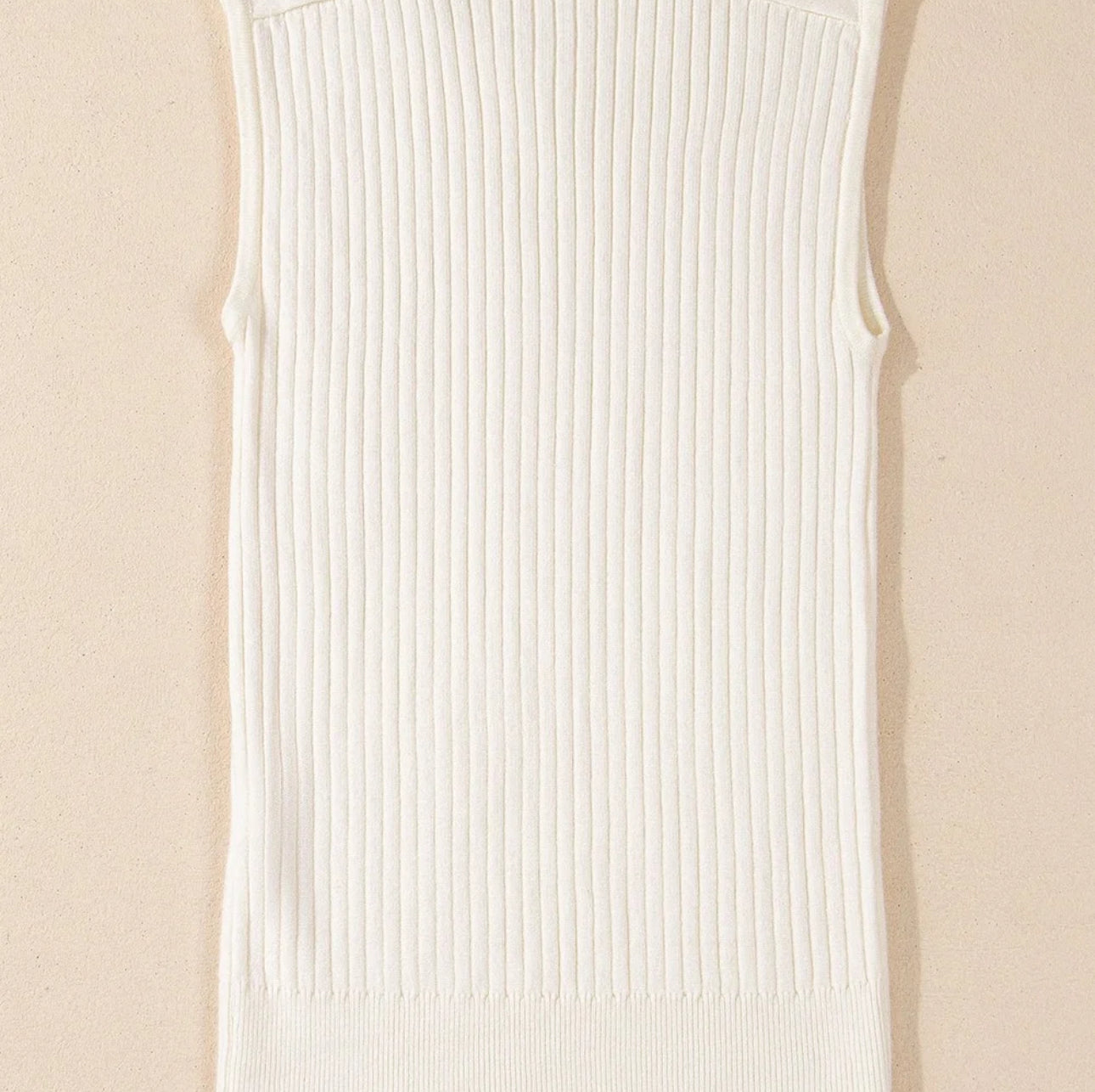 White Ribbed Sweater Tank