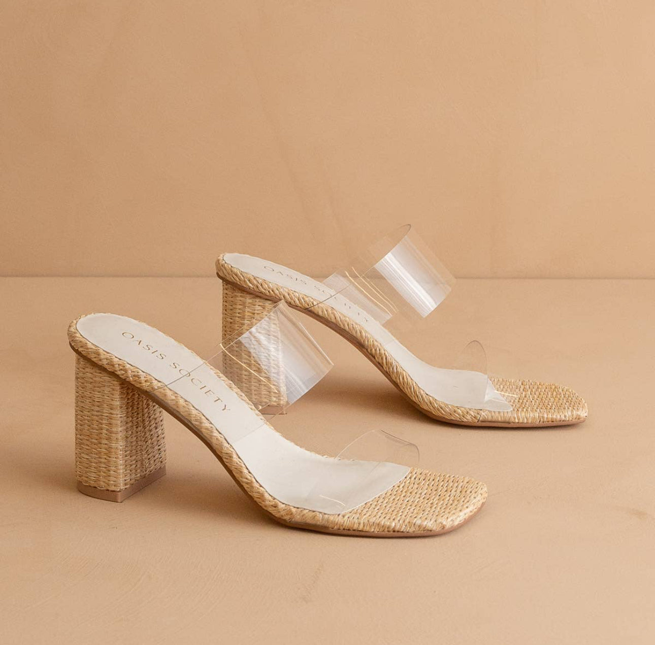 Oasis Society | The Francee, Double Strap Raffia Heel