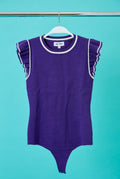 Purple Striped Sweater Bodysuit