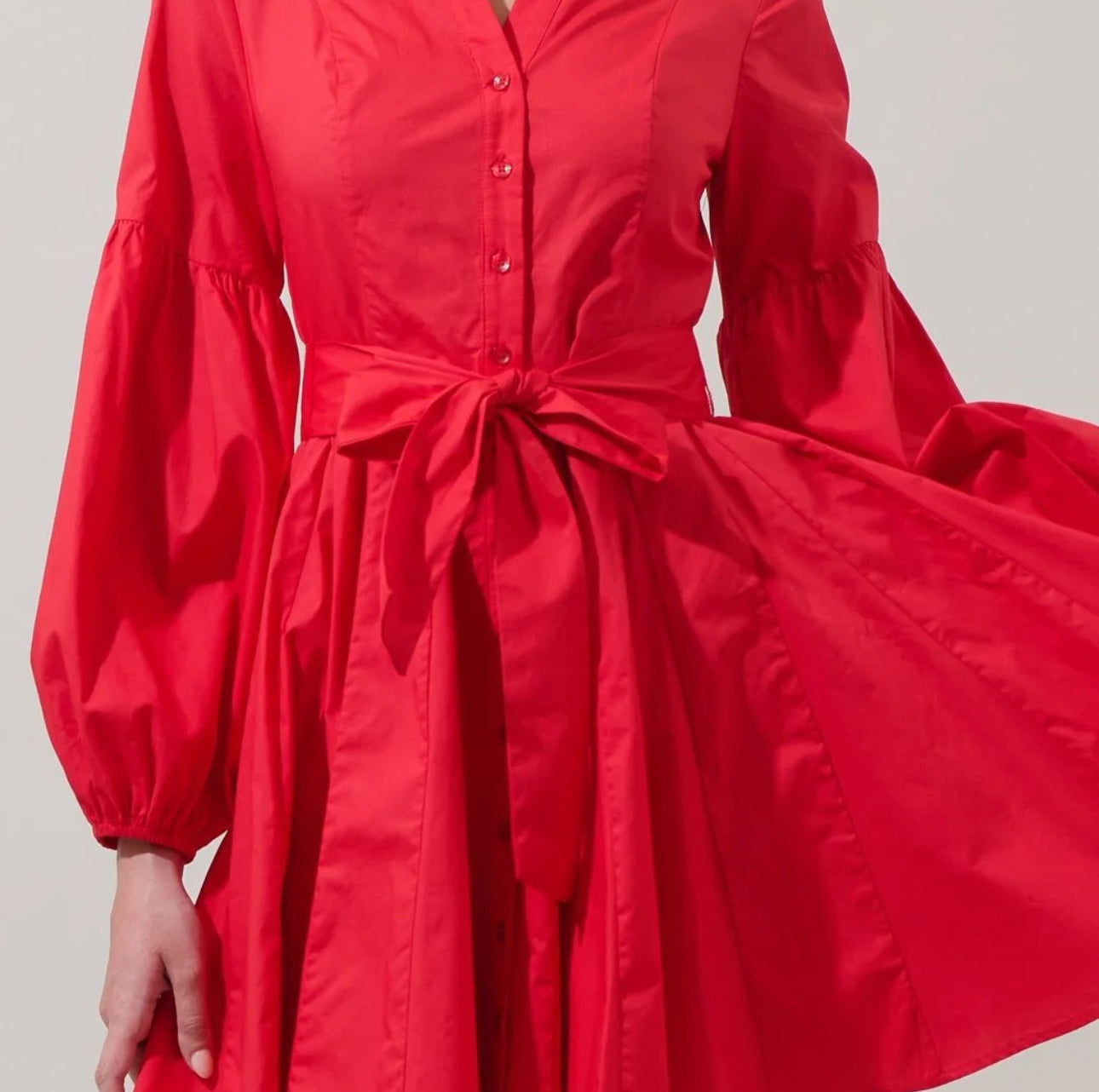 Sugarlips Red Button Down Mini Dress