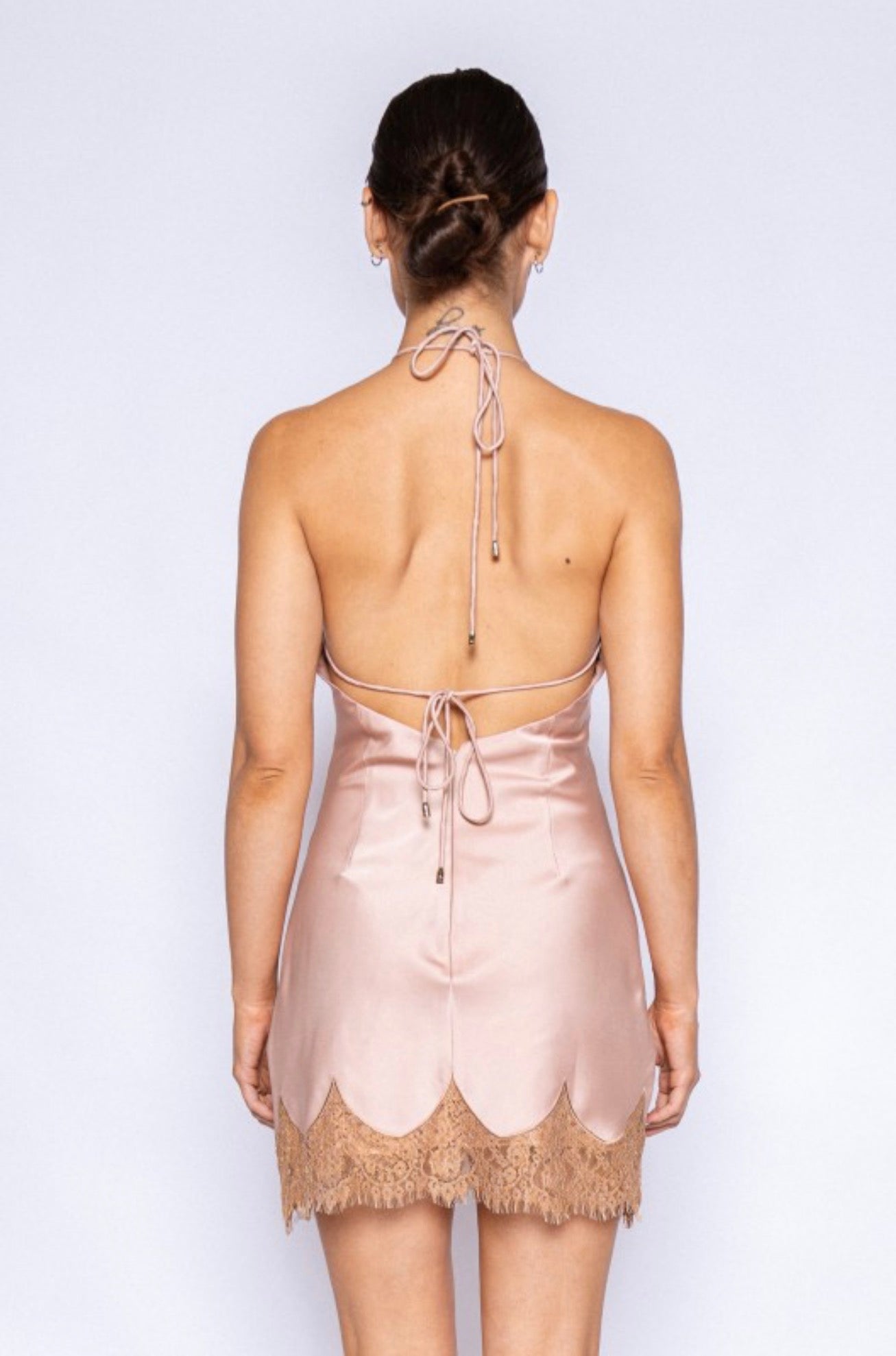 FORE | Halter Slip Dress with Lace Hem