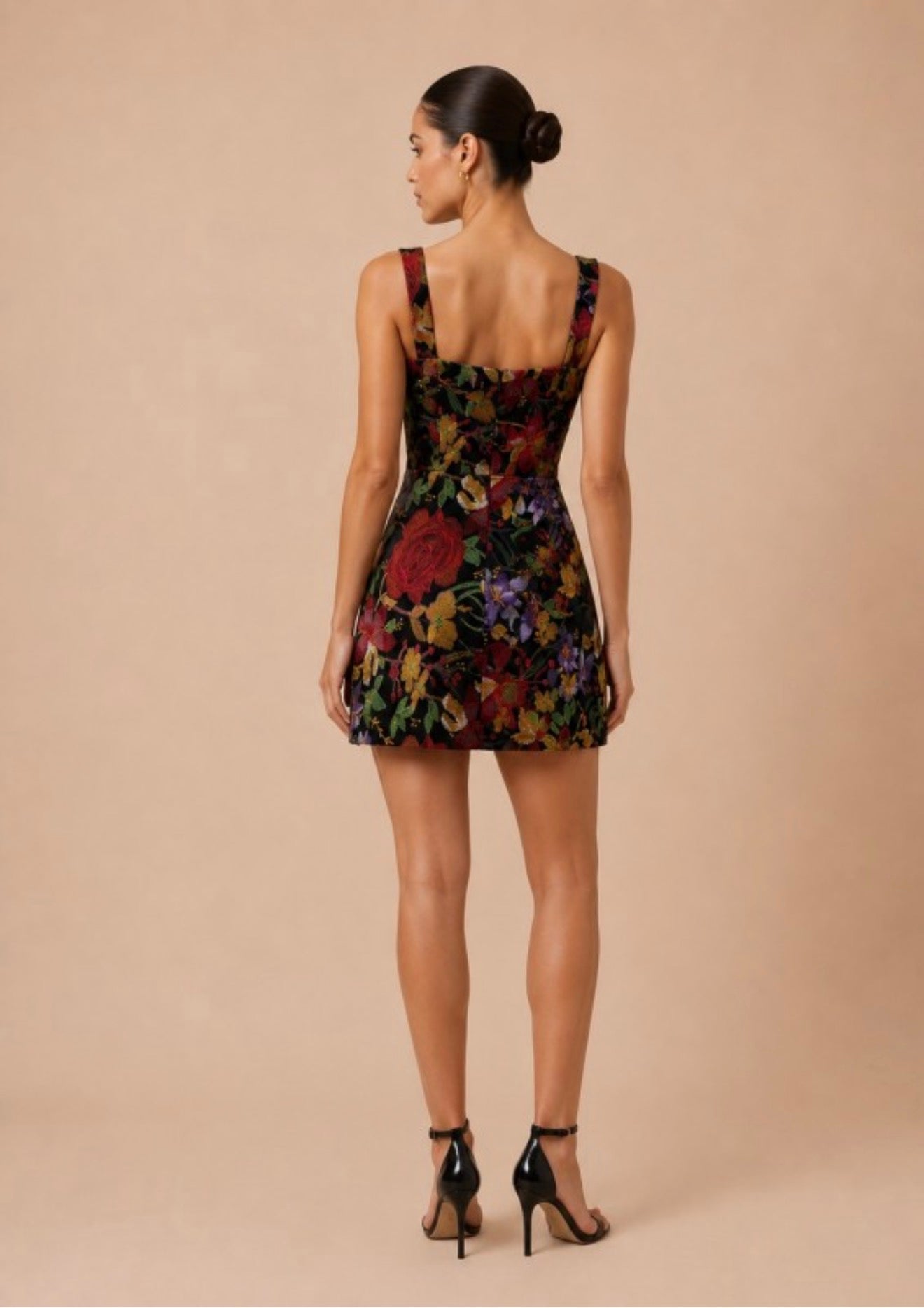FORE Black Floral Sweetheart Flare Mini Dress | Women’s Floral Dress