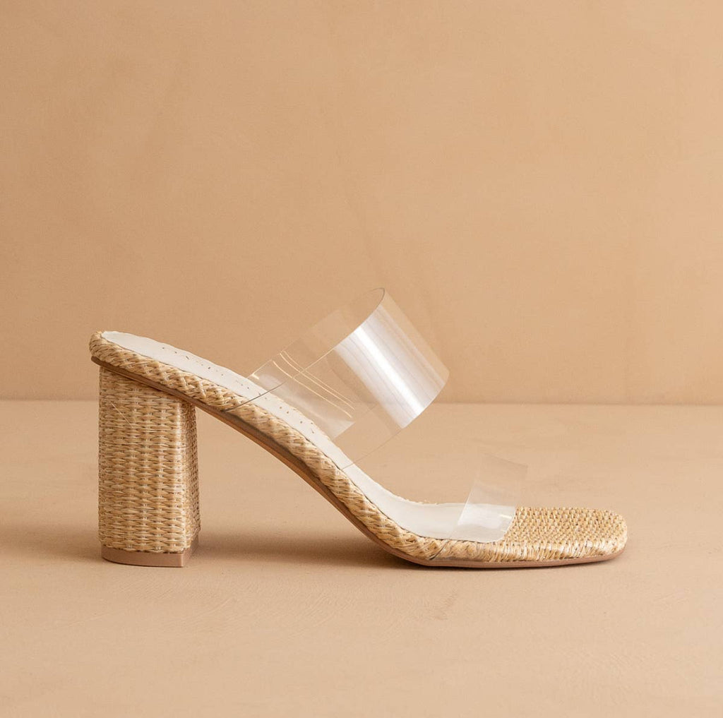 Oasis Society | The Francee, Double Strap Raffia Heel