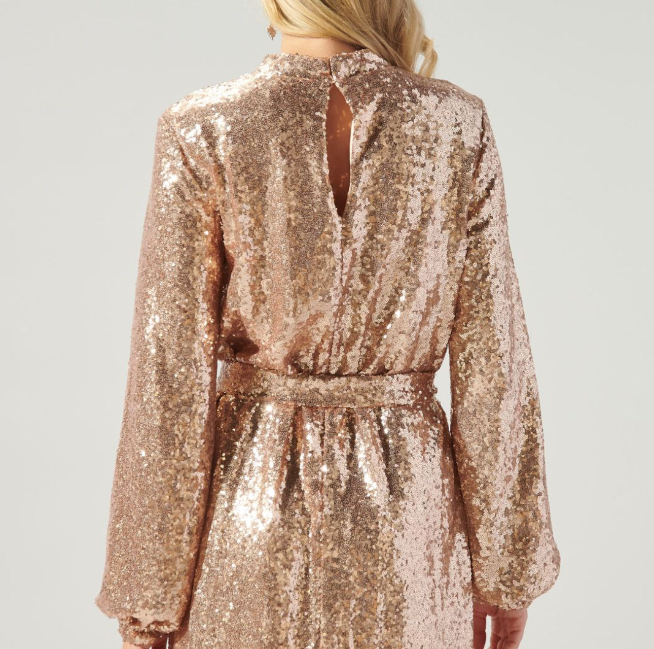 Sugarlips Shining Star Mock Neck Sequin Mini Dress