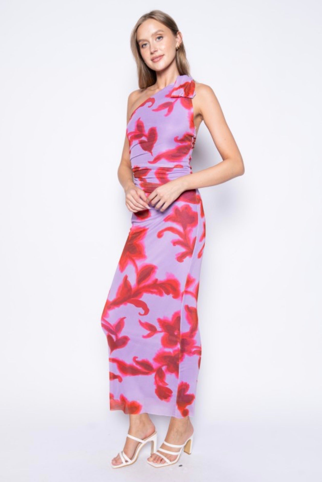 FORE | One Shoulder Scarf Maxi Dress