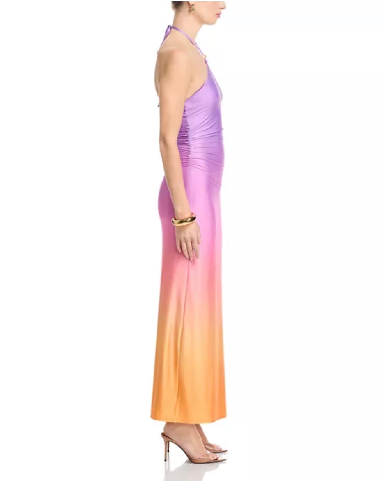 FORE | Ombre Halter Beaded Maxi Dress