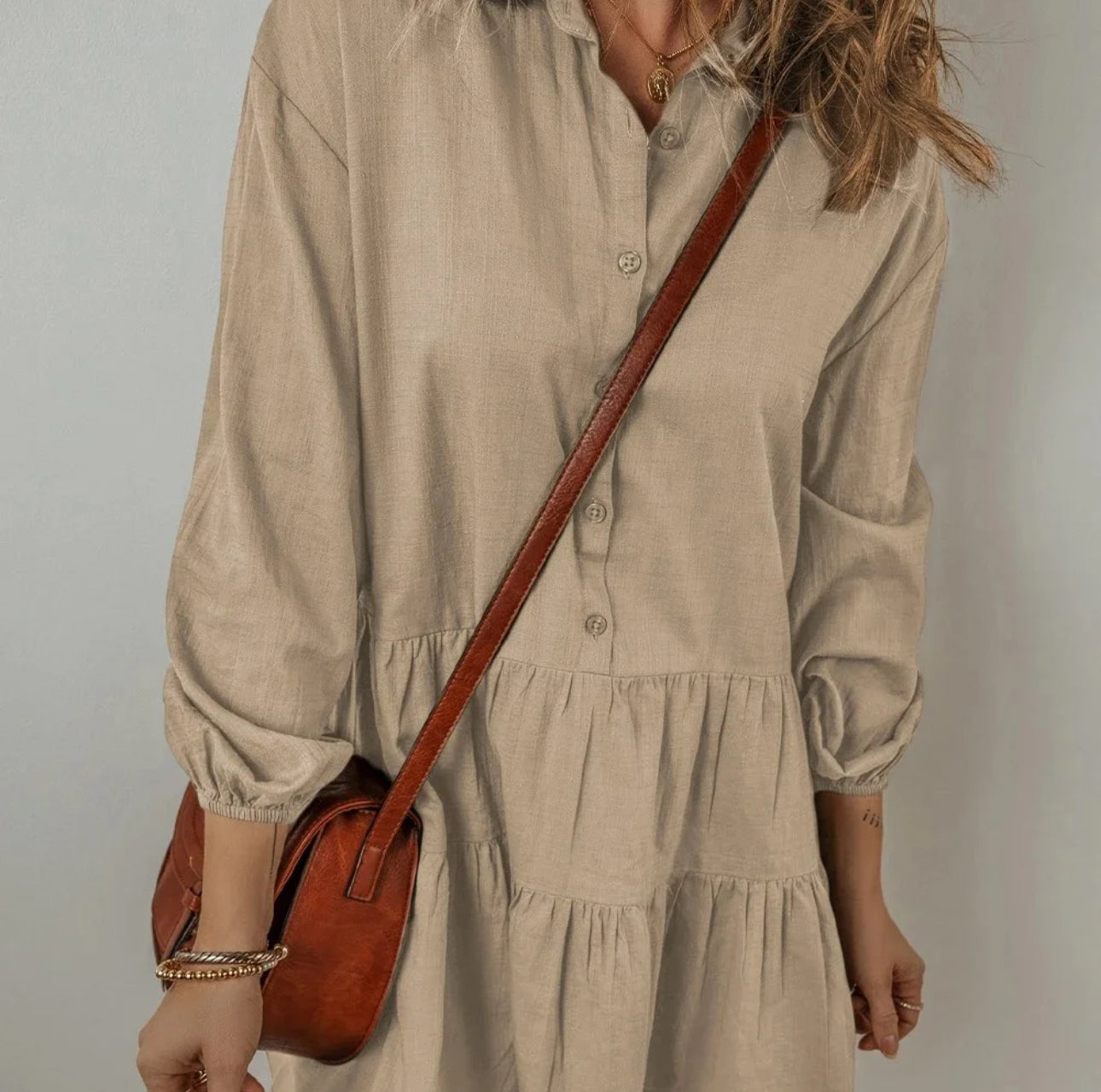 Tan Mini Dress | Large