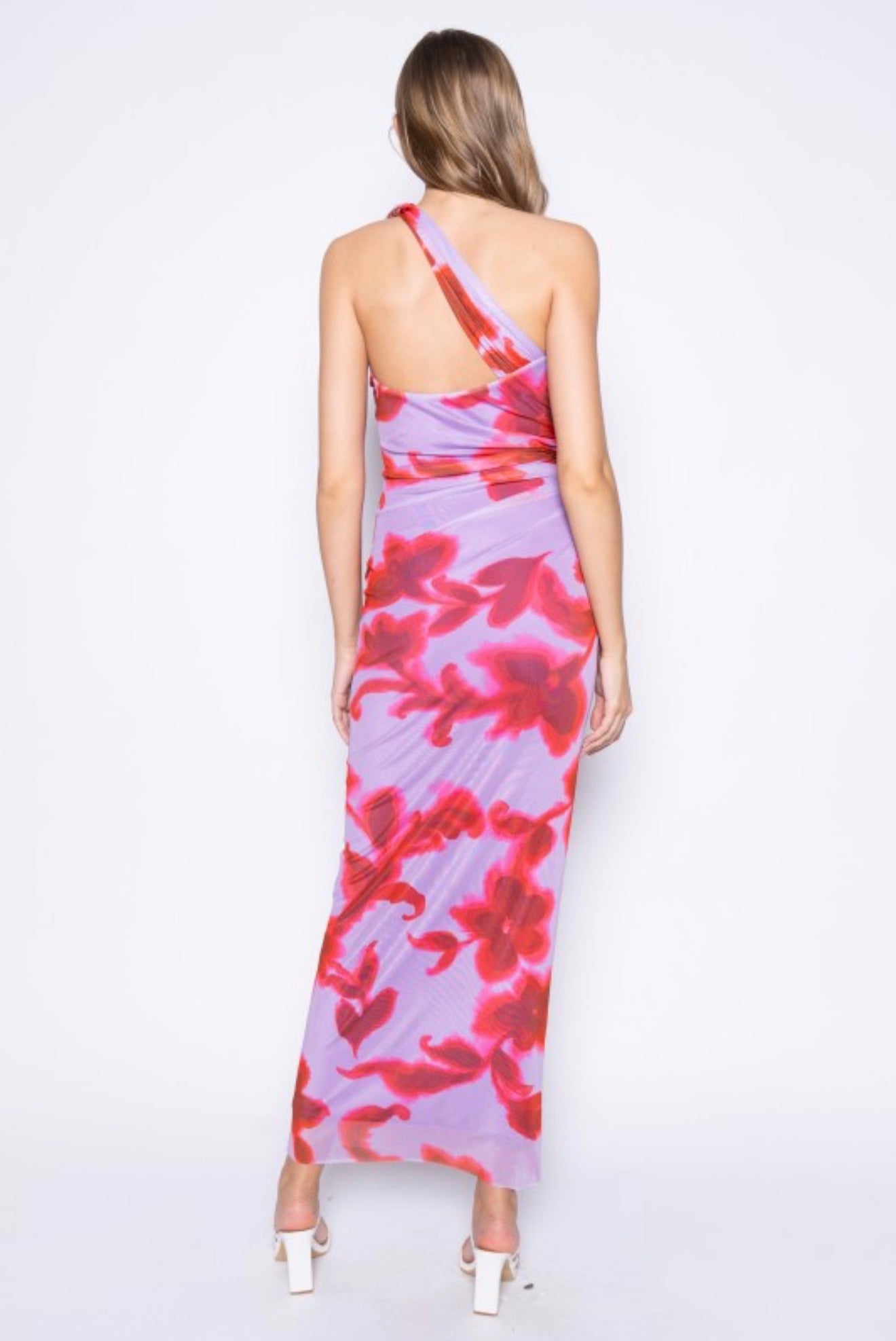 FORE | One Shoulder Scarf Maxi Dress