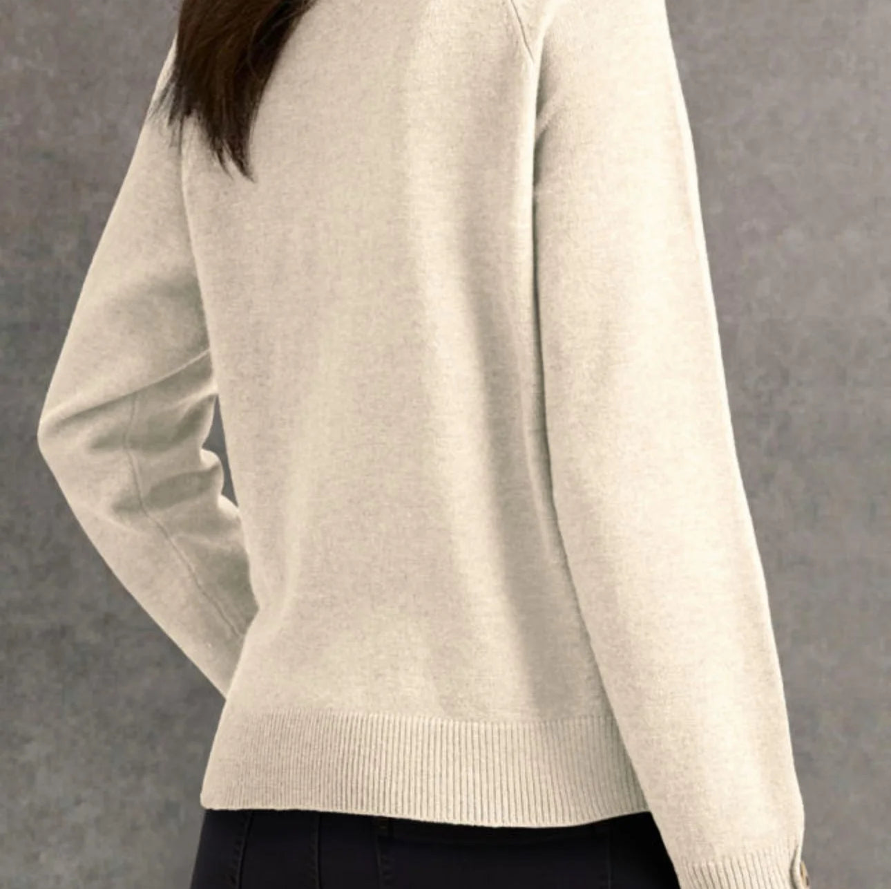 Cream Buttoned Bishop Sweater