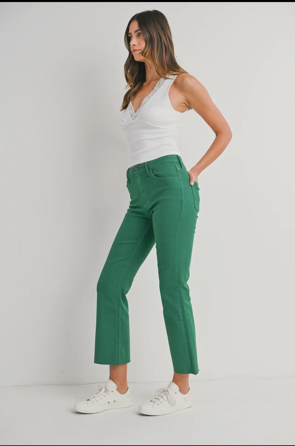 Green JBD High Rise Crop Flare | Sz 24