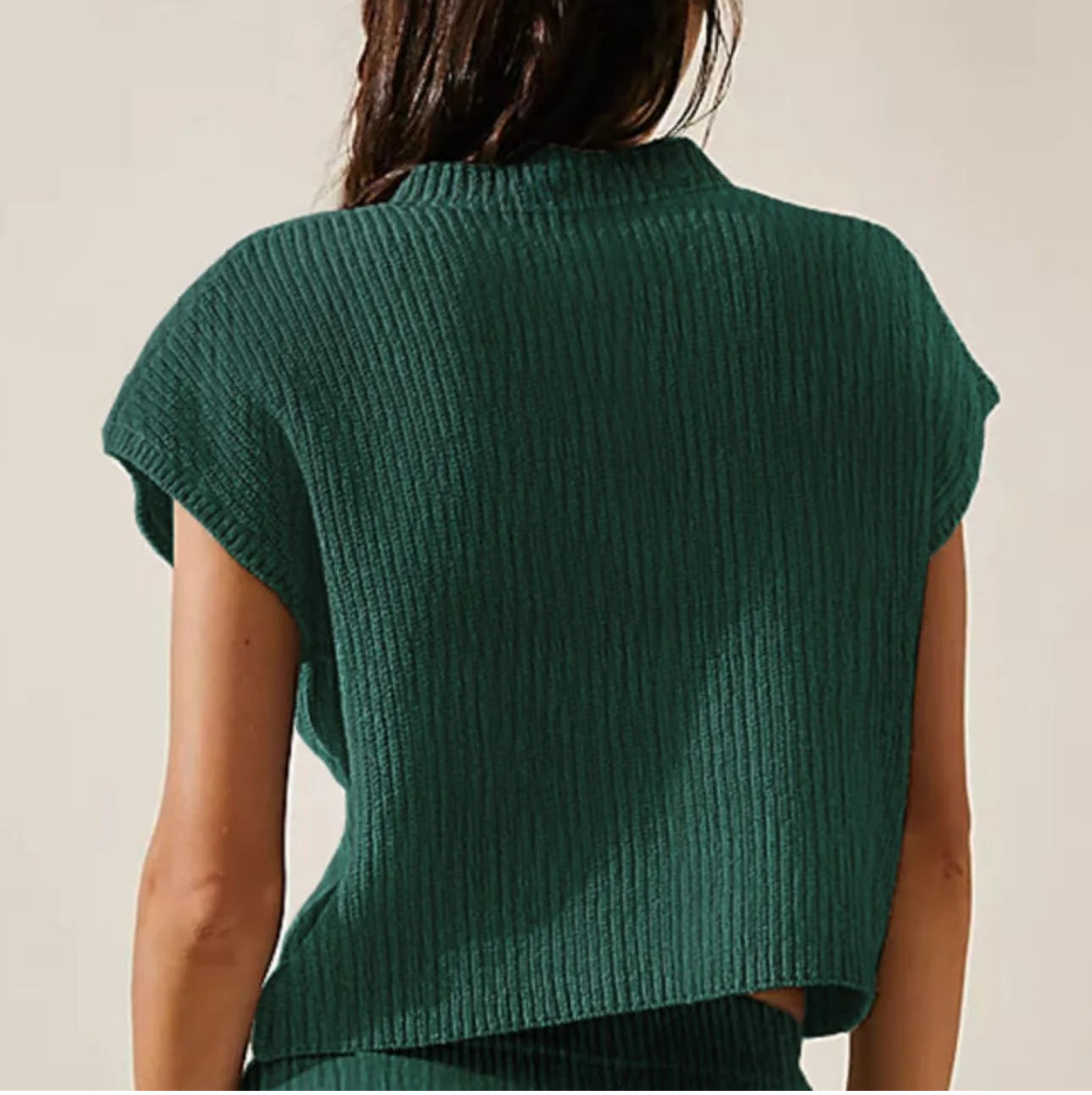 Green V-Neck Pocket Sweater Top | Large