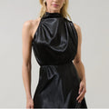 Sugarlips Black Satin Mini Dress