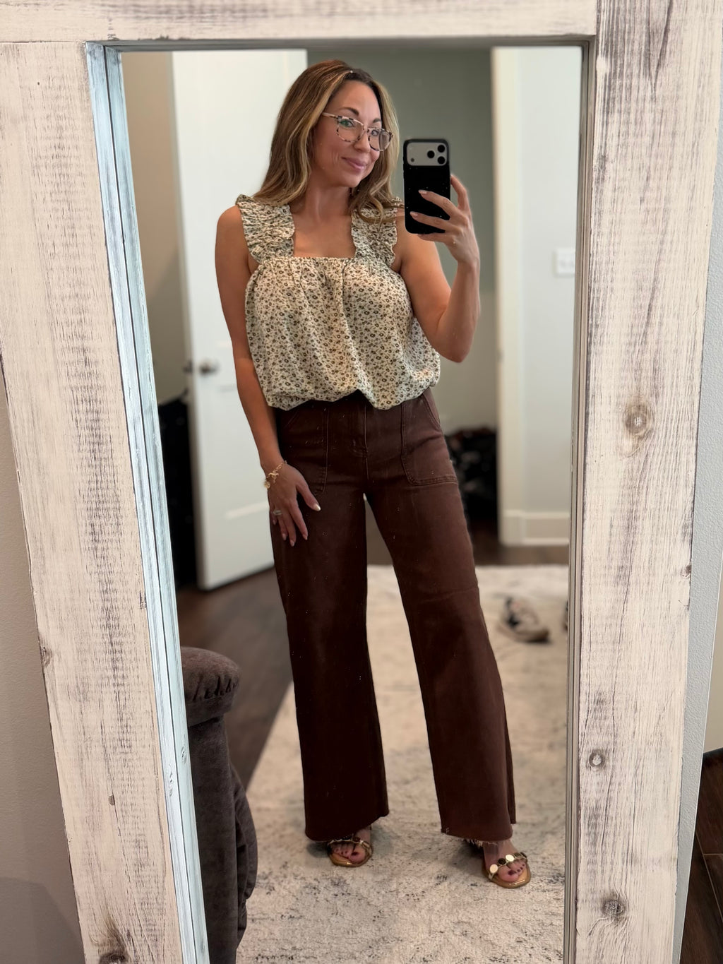 Dark Brown Patch Jeans