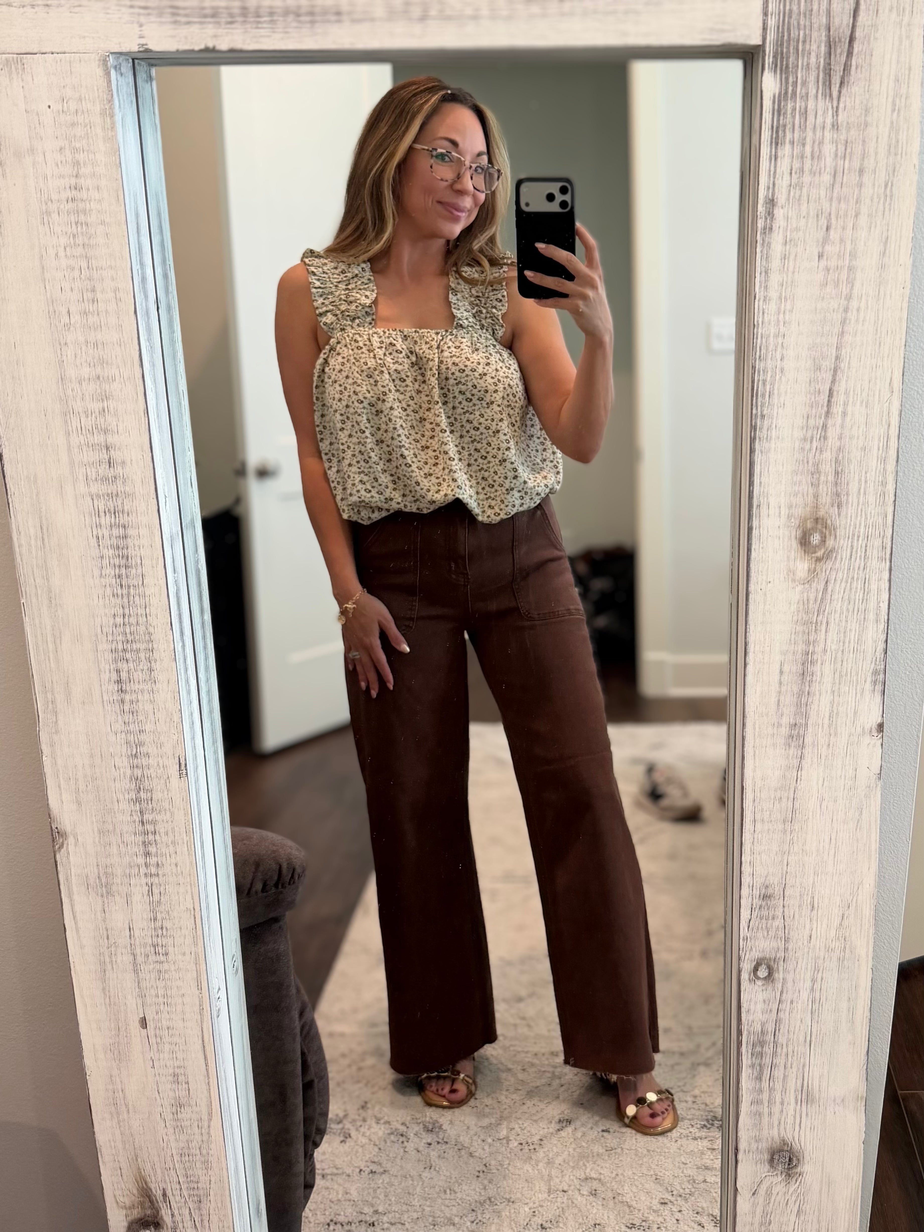 Dark Brown Patch Jeans