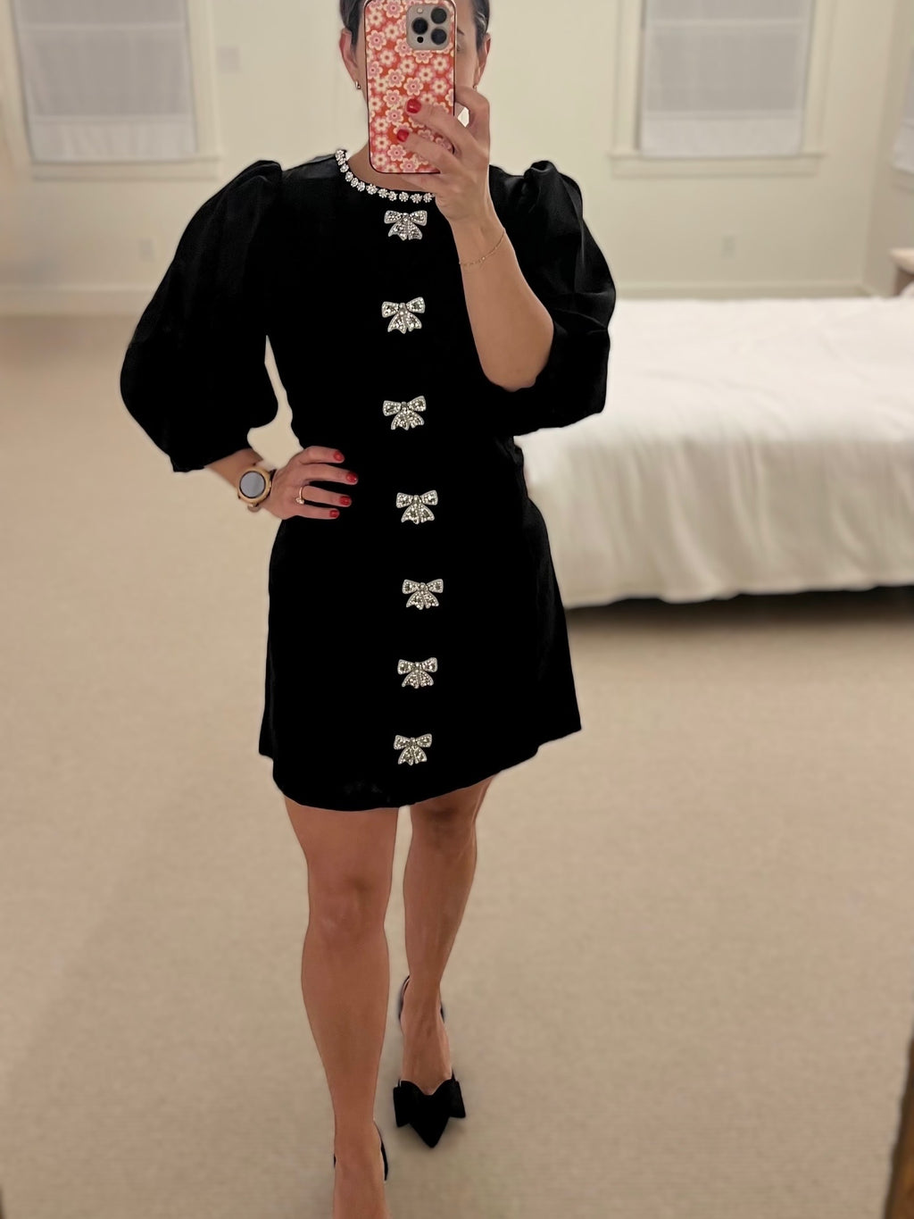 Sugarlips Winona Rhinestone Bow A-Line Mini