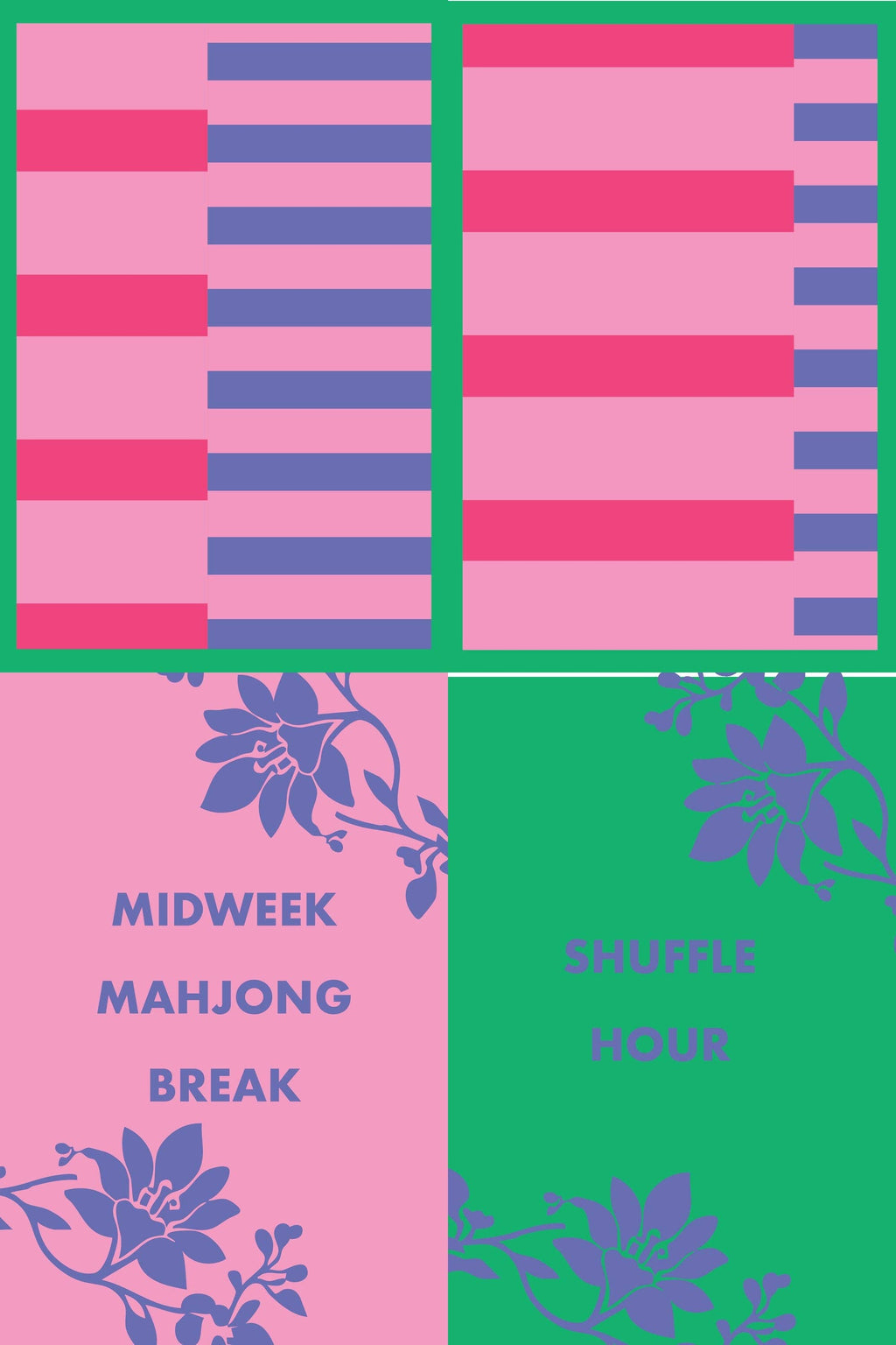 Weekday Stripes Mahjong Shufflers Set of 2