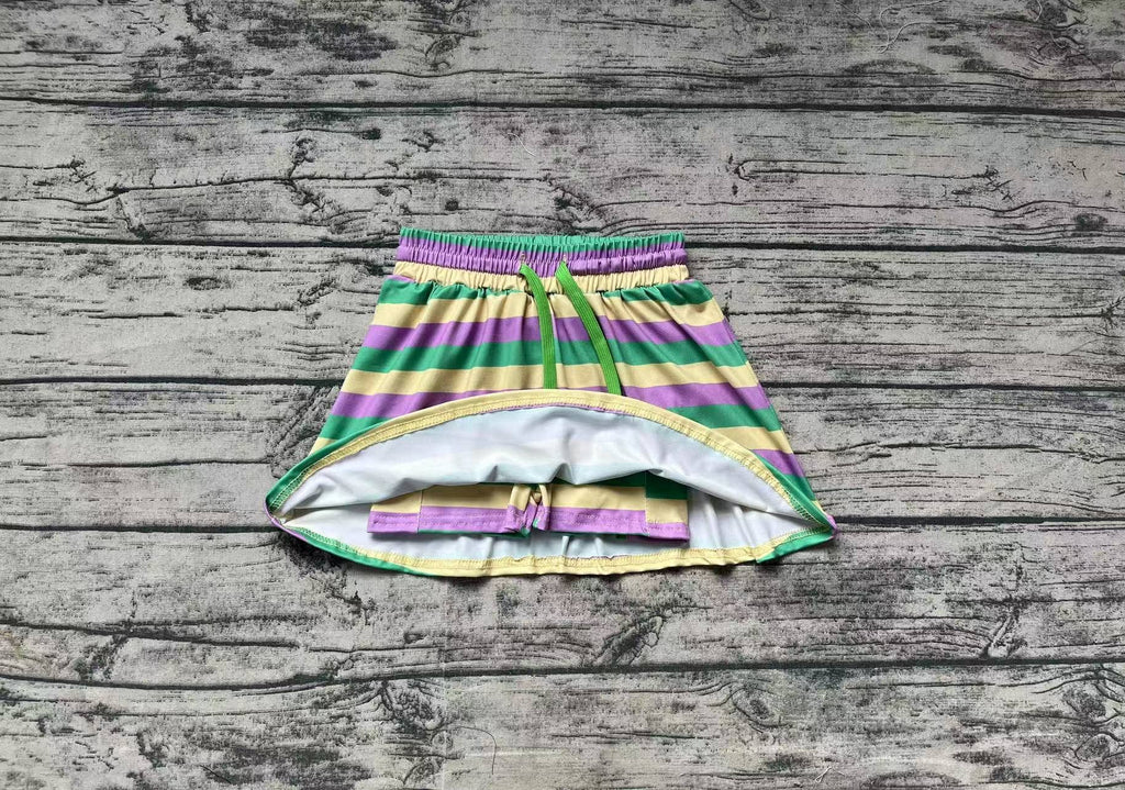Toddler Girl Mardi Gras Stripes Skort: 3-4T