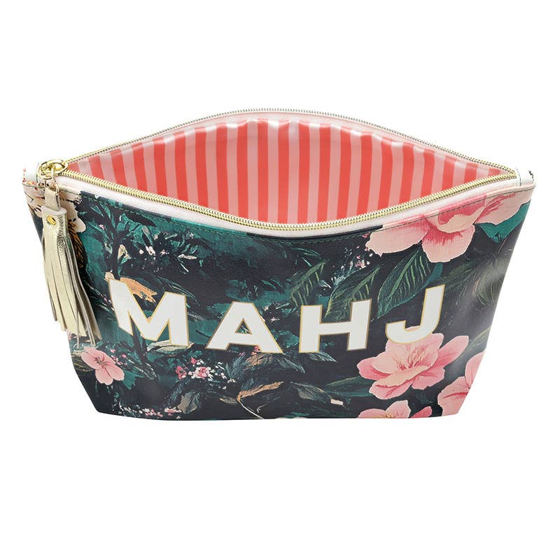 Mahj Floral Oil Cloth Pouch