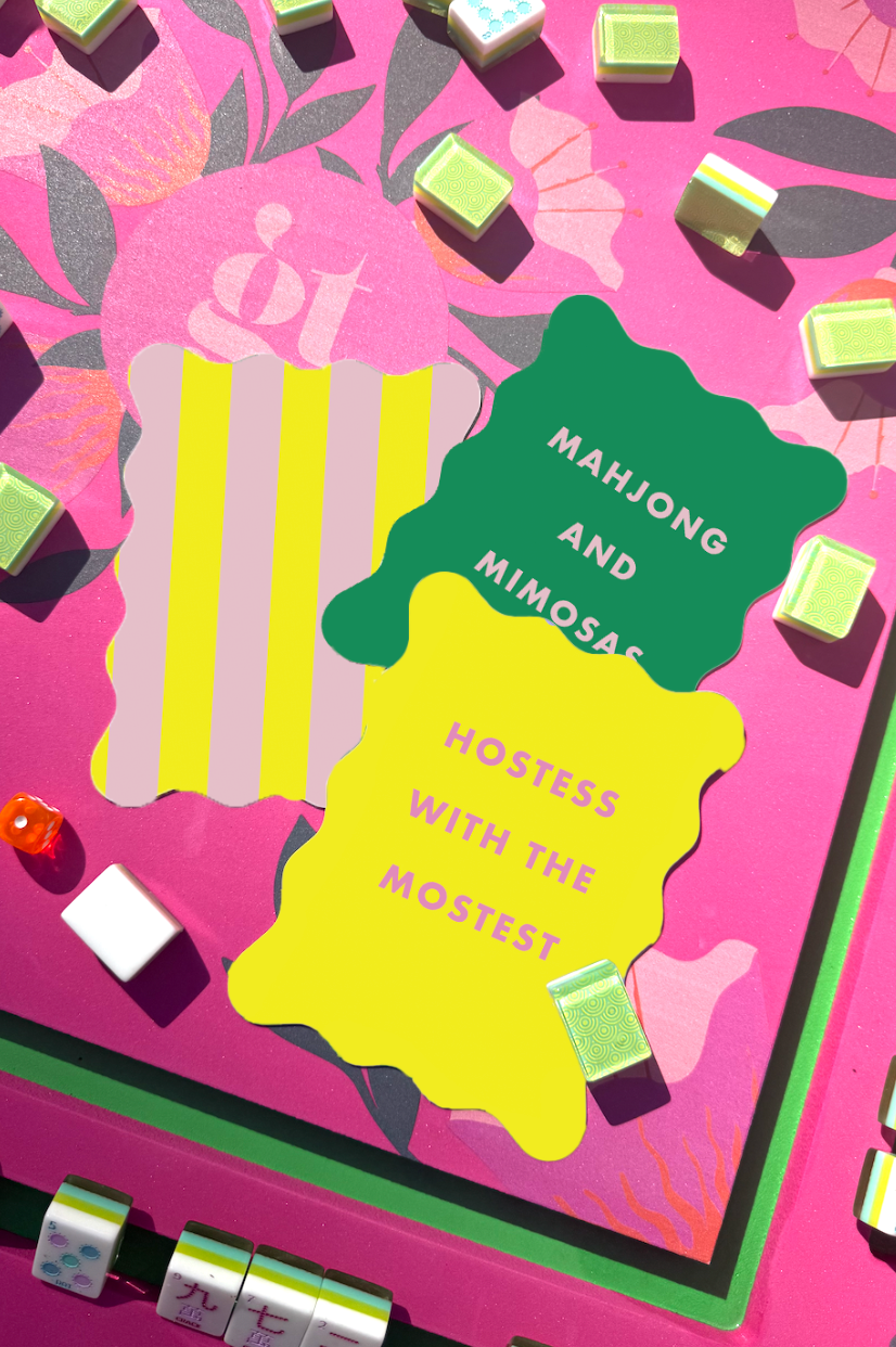 Palm Springs Yellow Mahjong Shufflers Set of 2