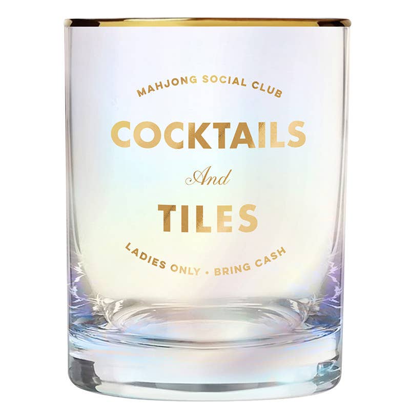 Cocktails & Tiles Gold Foil DOF Rocks Glass
