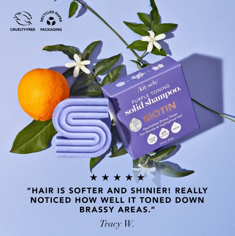 Kitsch Purple Toning Shampoo Bar for Color Treated & Grey Hair