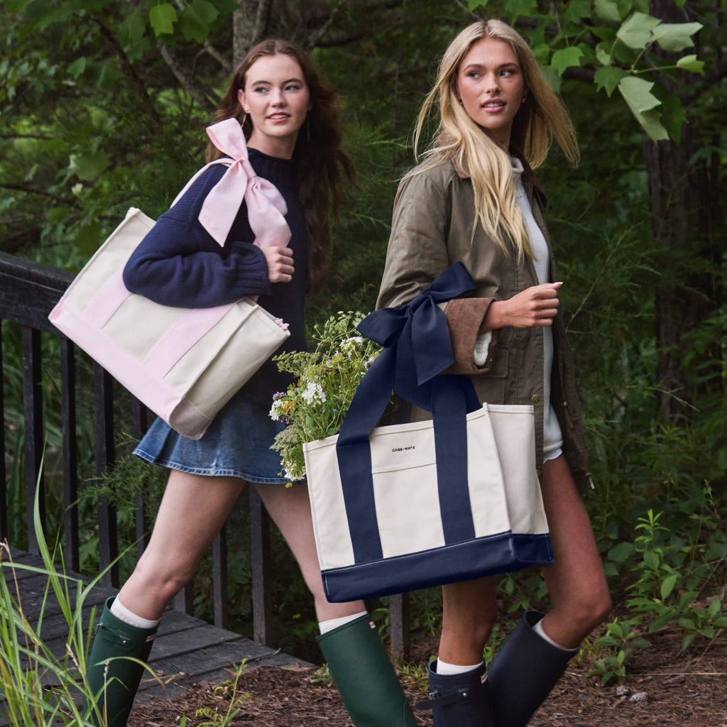 Case-Mate Canvas Tote: Oxford Navy Bow