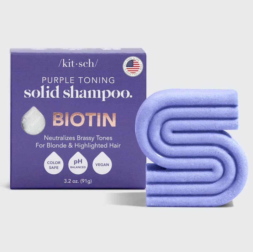Kitsch Purple Toning Shampoo Bar for Color Treated & Grey Hair