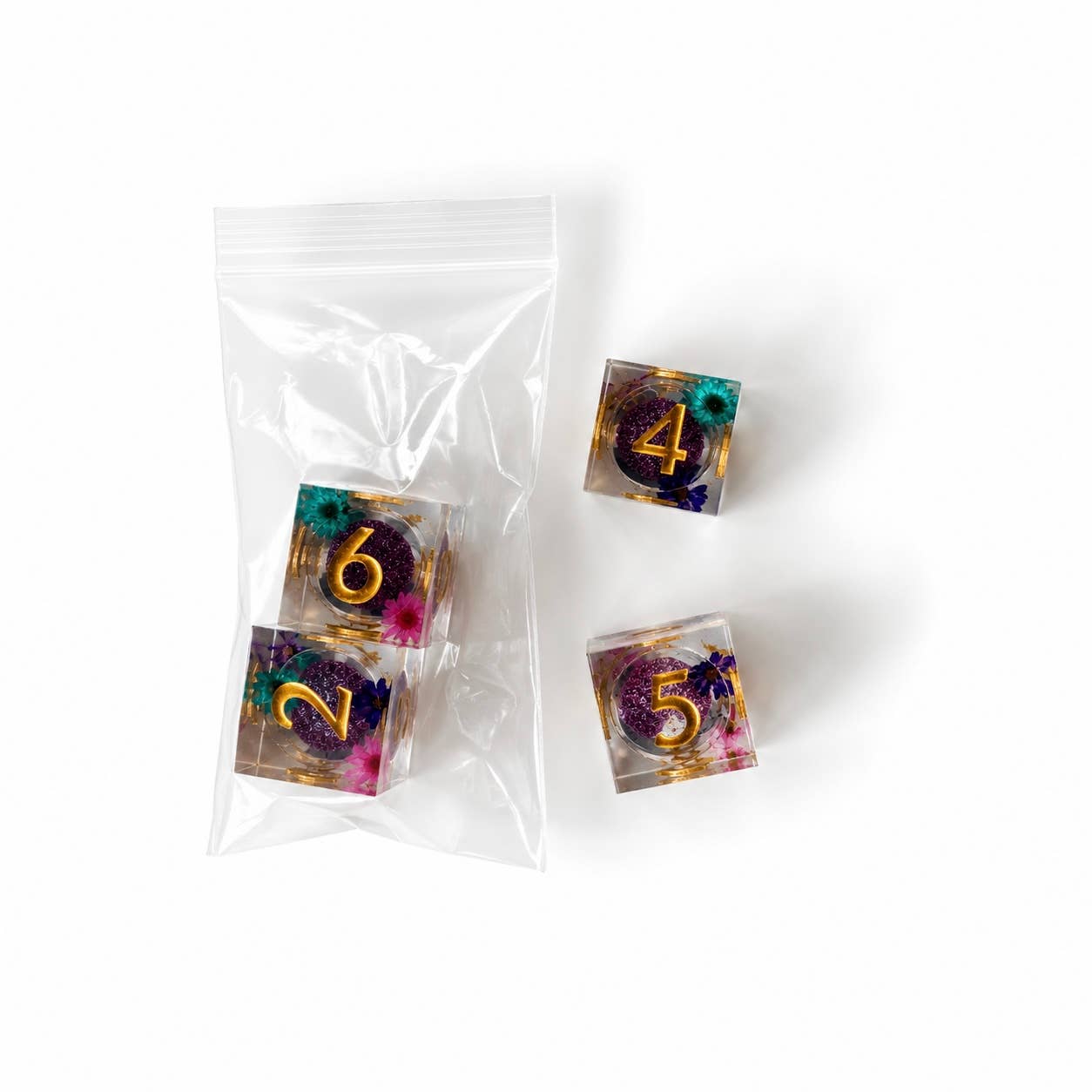 Falling Blossom Purple | Mahjong Large Dice